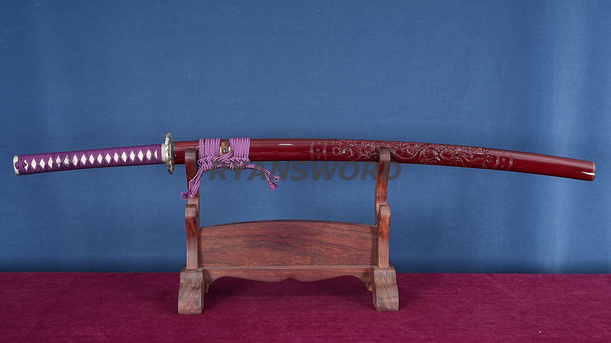 Handmade Katana Clay Tempered Hazuy+Jizuya Polish Dragon Engraving