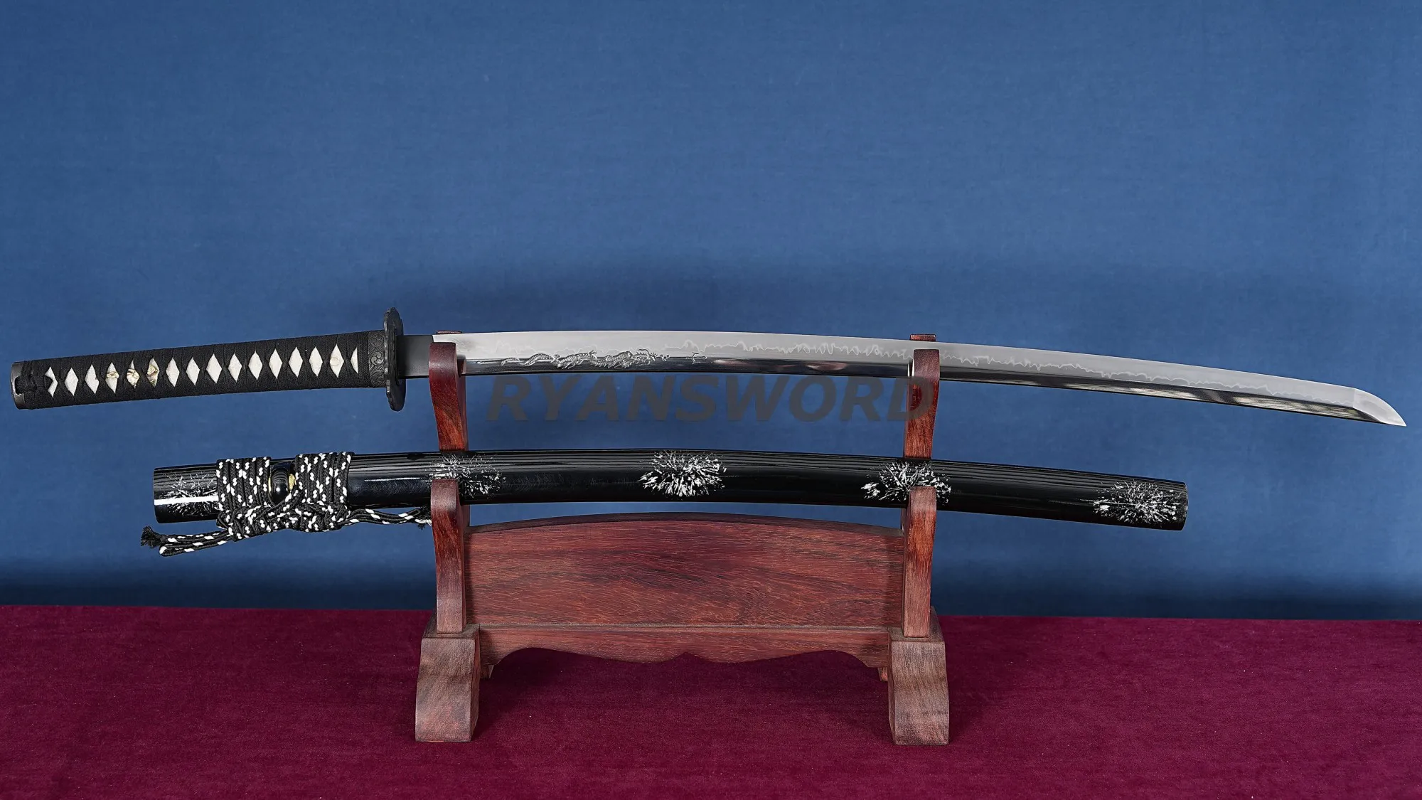 Katana Clay Tempered Hazuya+Jizuya Polish Dragon Engraving,$299.00