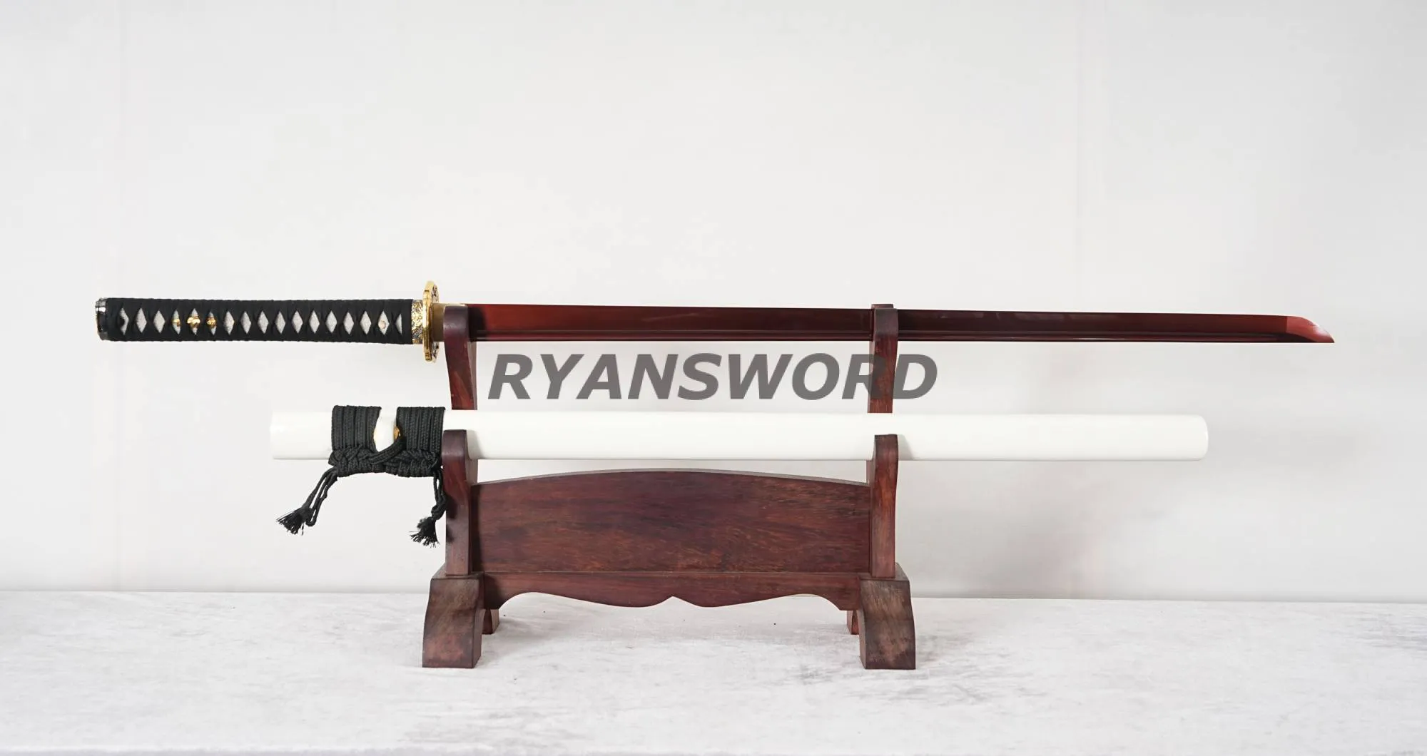 Chokuto Ninja 1095 Steel Red Blade,$125.00 -- ryansword.com