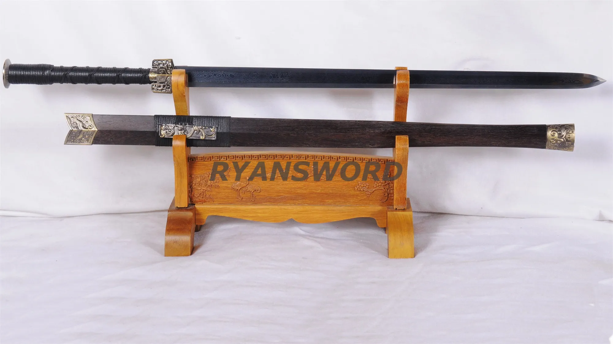Han Jian Chinese Sword Folded Steel Blade Alloy Fittings--rsj227